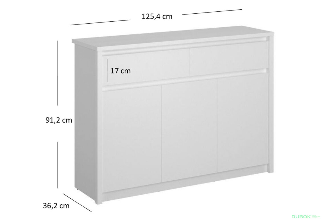 Obrázek 5 - Komoda 3d2s bílá Erden