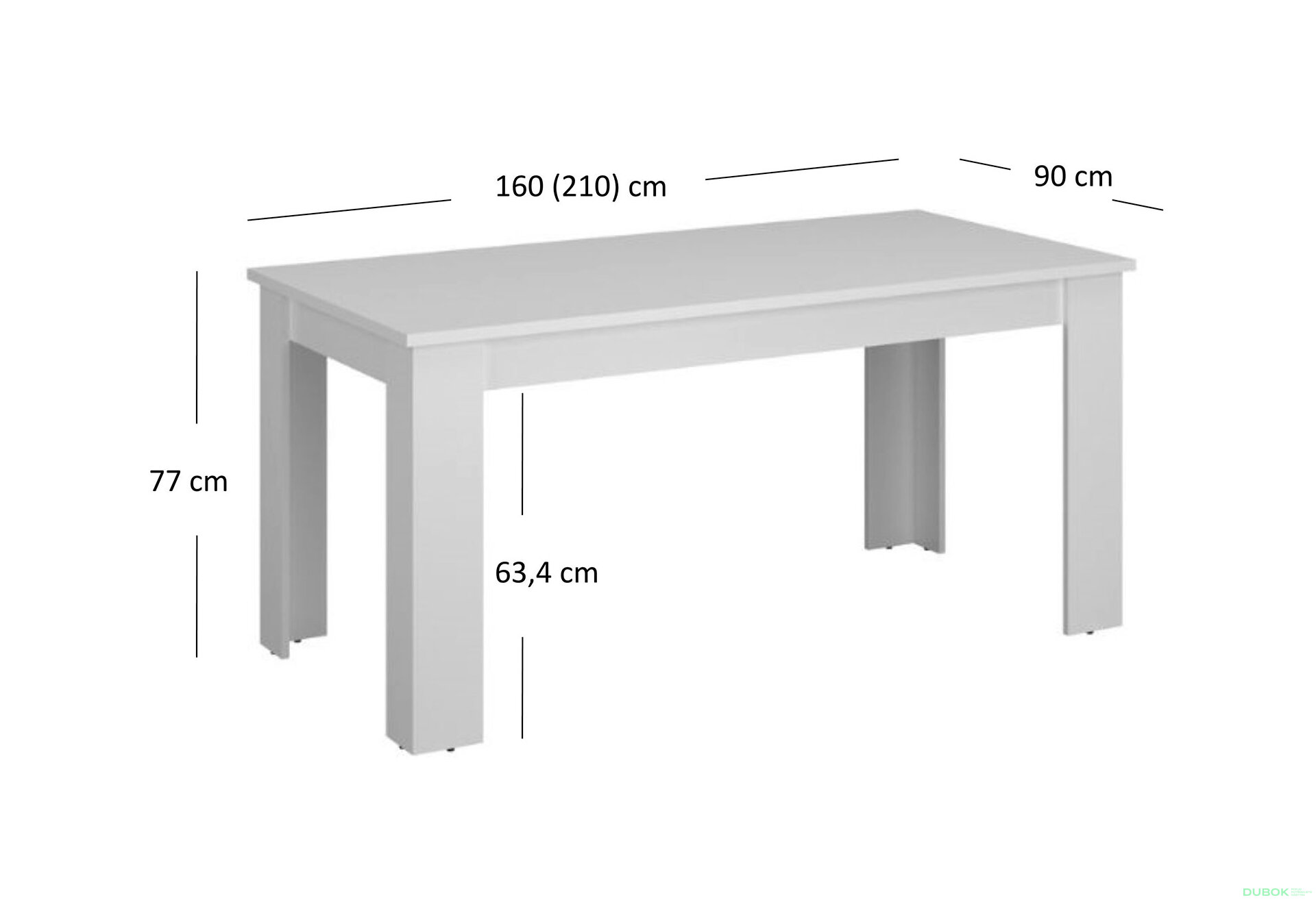 Obrázek 4 - Rozkládací stůl 160/210 bílý Erden