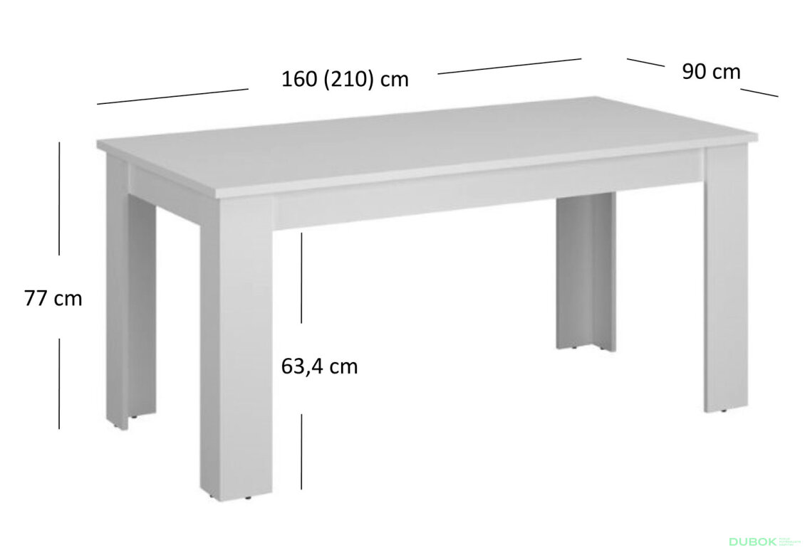 Obrázek 4 - Rozkládací stůl 160/210 bílý Erden