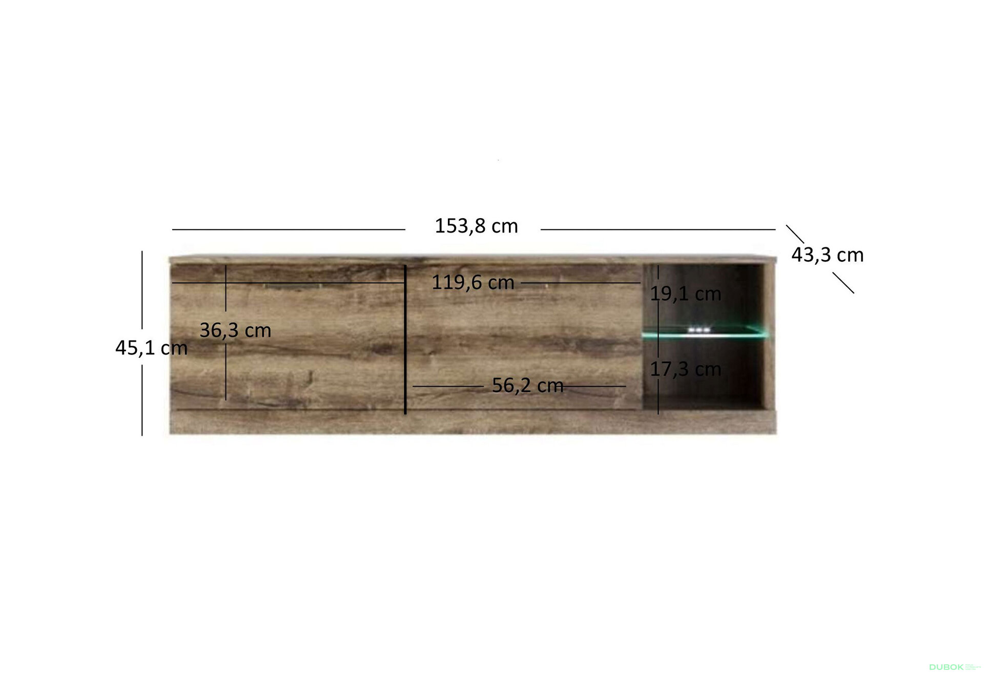 Obrázek 4 - TV stolek 1s/155 dub monastery / černý Jagger