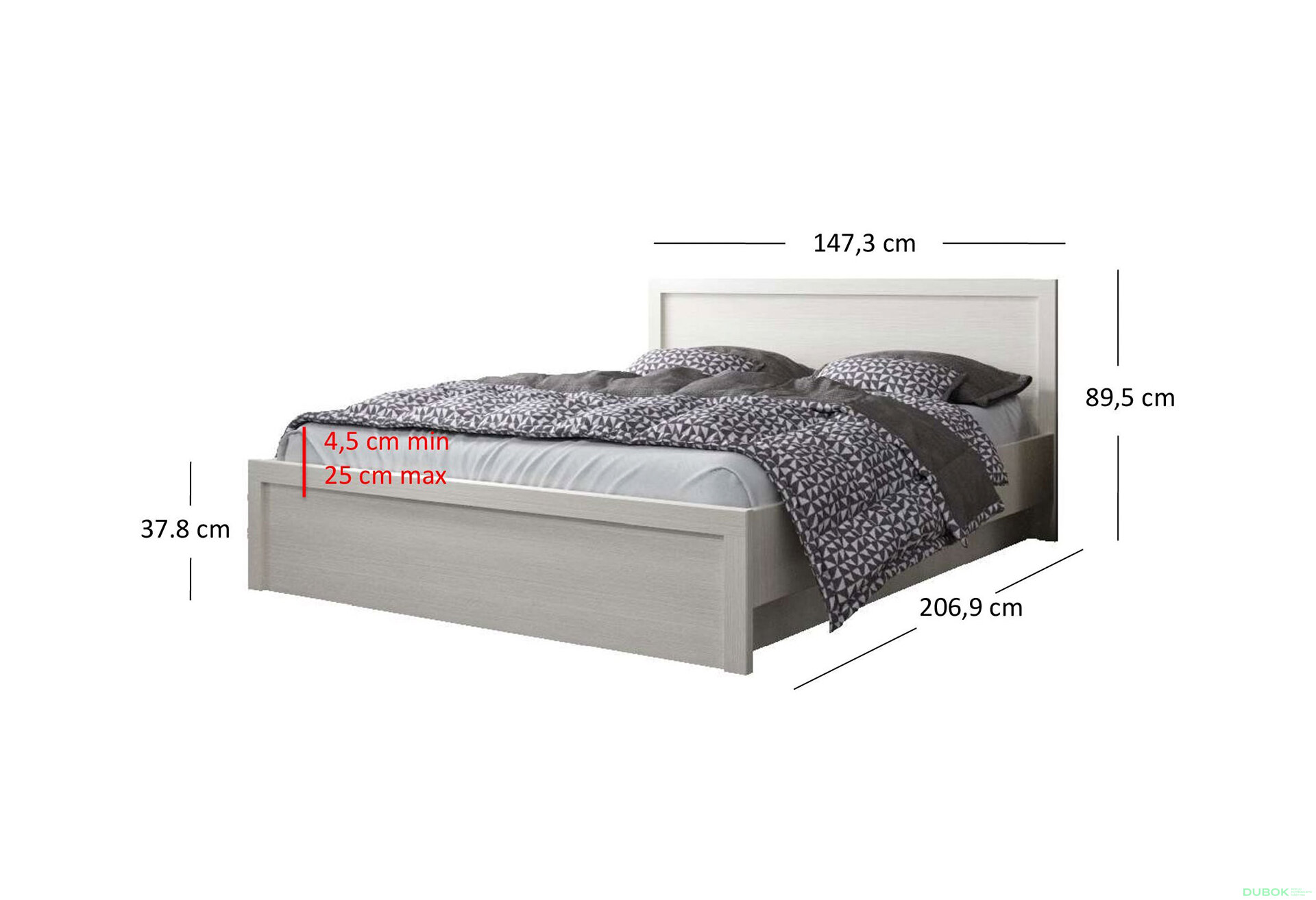 Obrázek 4 - Postel 140x200 s roštem, úložným prostorem bílá Jazz
