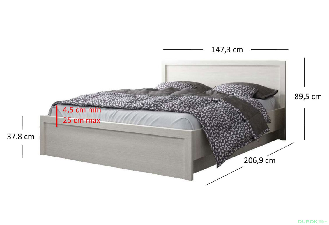 Obrázek 4 - Postel 140x200 s roštem, úložným prostorem bílá Jazz