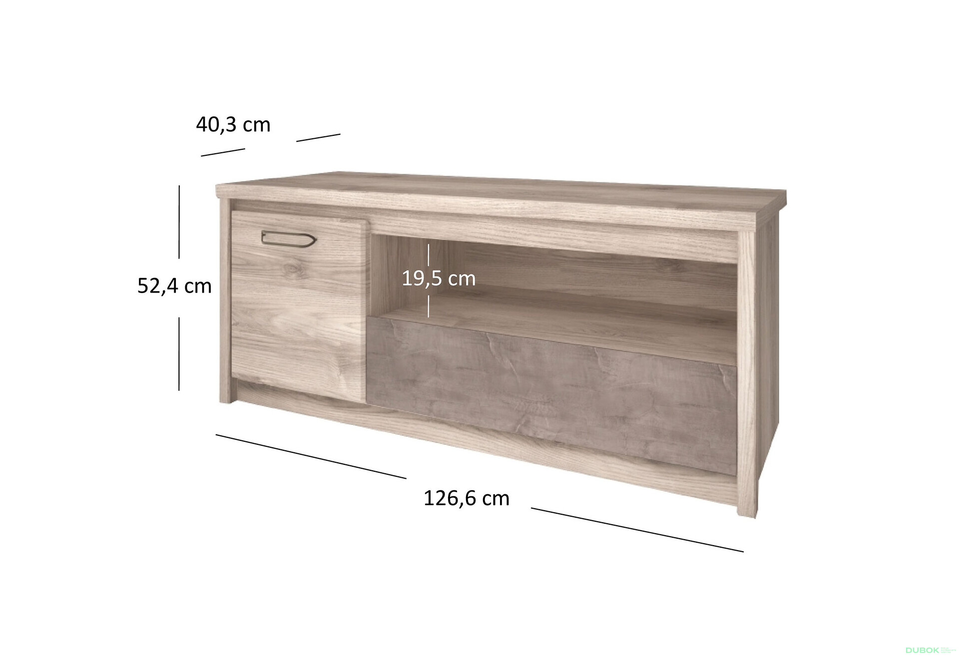 Obrázek 4 - TV stolek 1d1s/125 kaštan nairobi / onyx Jazz
