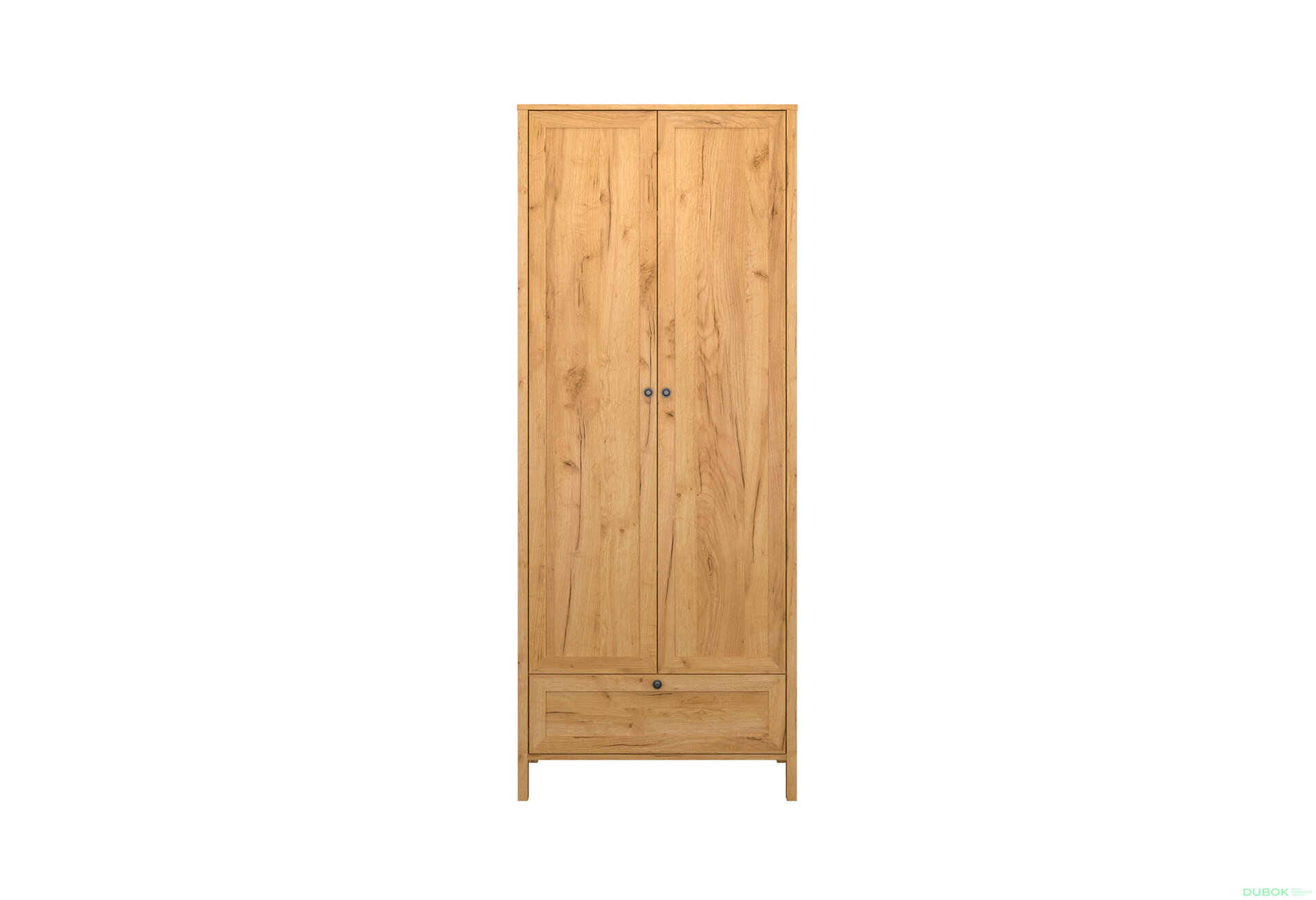 Obrázek 2 - Skříň dvoudveřová se zásuvkou Klark 83x210x48.5 cm Dub craft zlatý