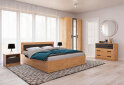 Obrázek 1 - Komplet s 3dveřovou skříní, postel 160x200 cm, Dub kraft zlatý / šedý grafit Viva