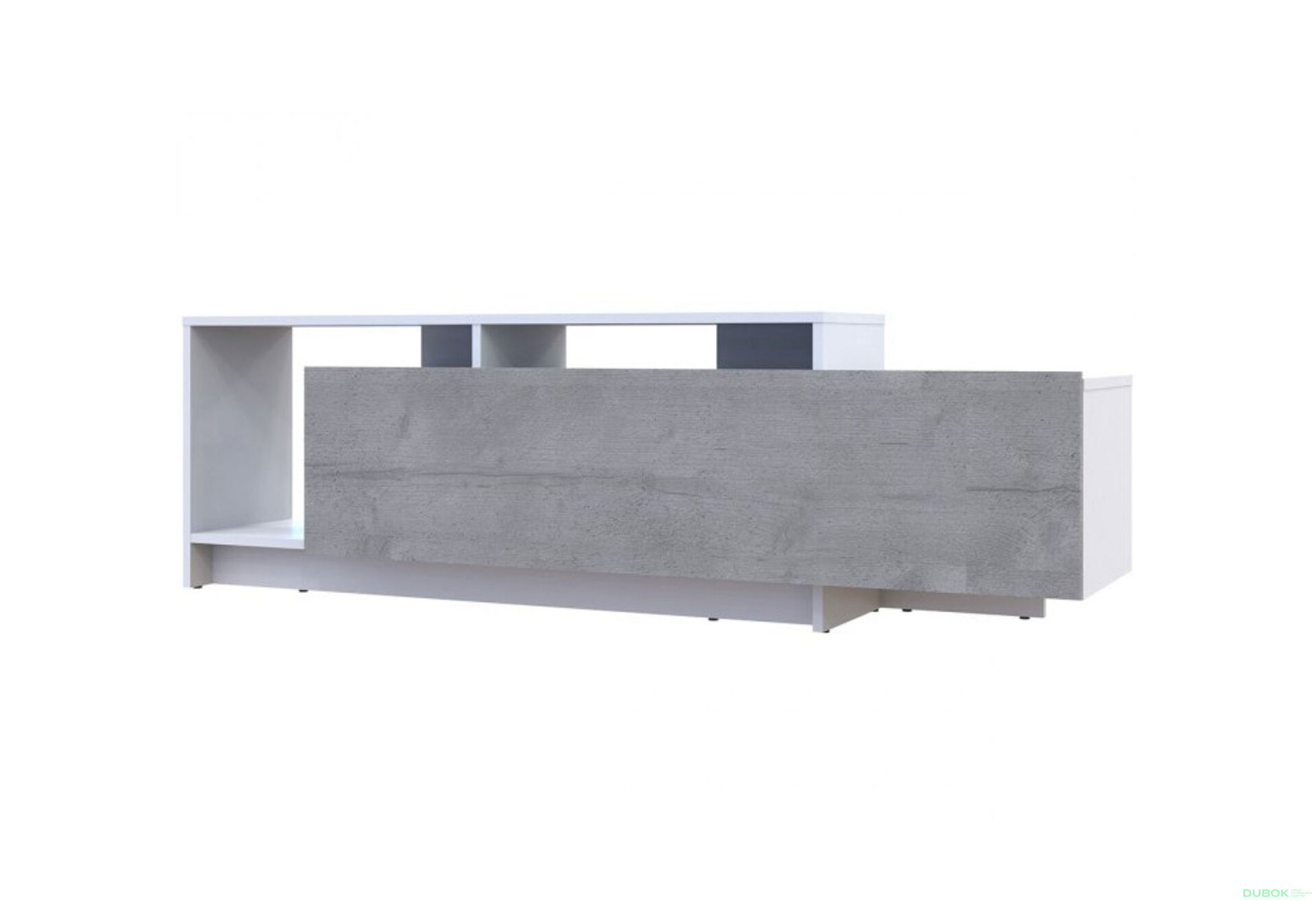Obrázek 3 - TV stolek U2 bílý / beton dřevotříska 160x38x48