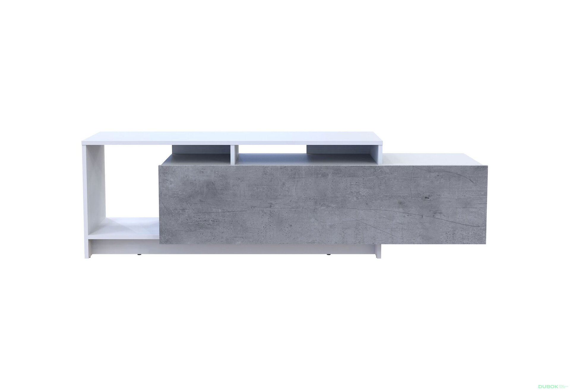Obrázek 4 - TV stolek U2 bílý / beton dřevotříska 160x38x48
