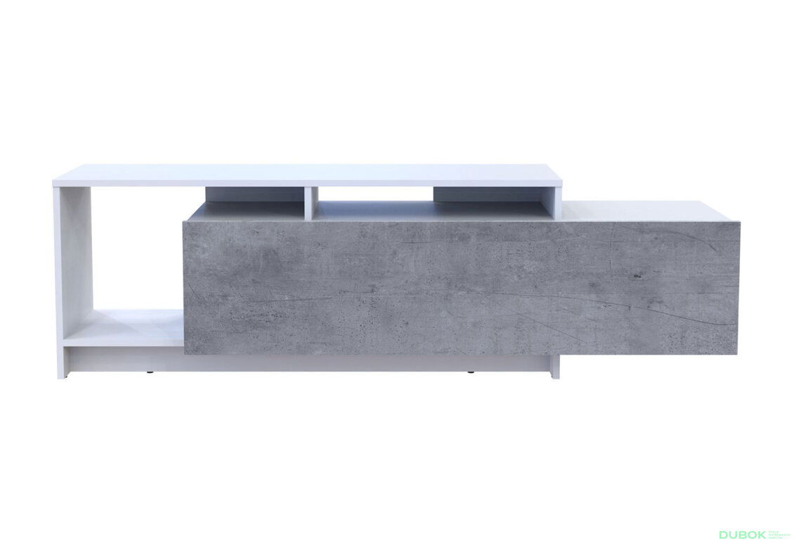 Obrázek 4 - TV stolek U2 bílý / beton dřevotříska 160x38x48