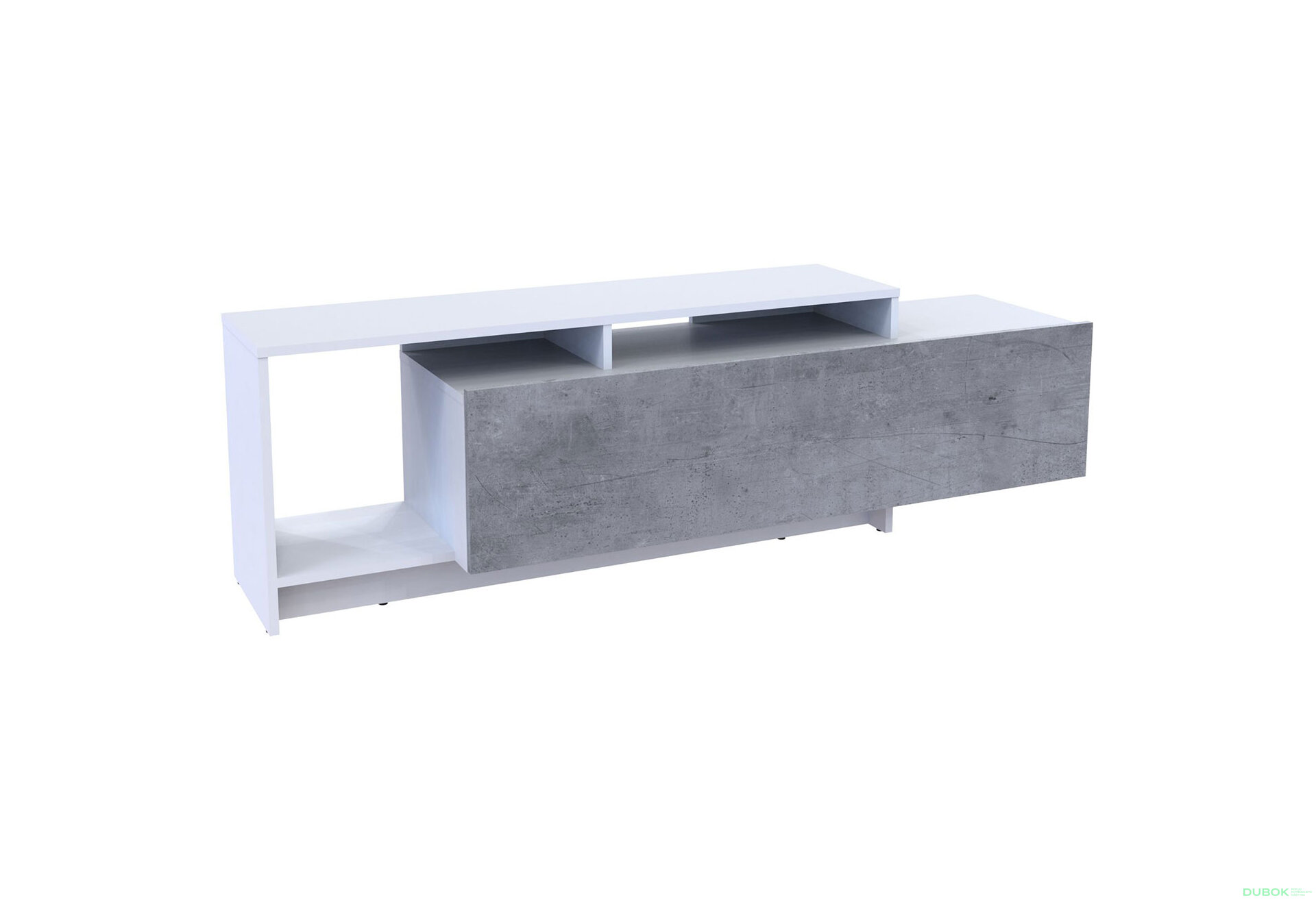 Obrázek 5 - TV stolek U2 bílý / beton dřevotříska 160x38x48
