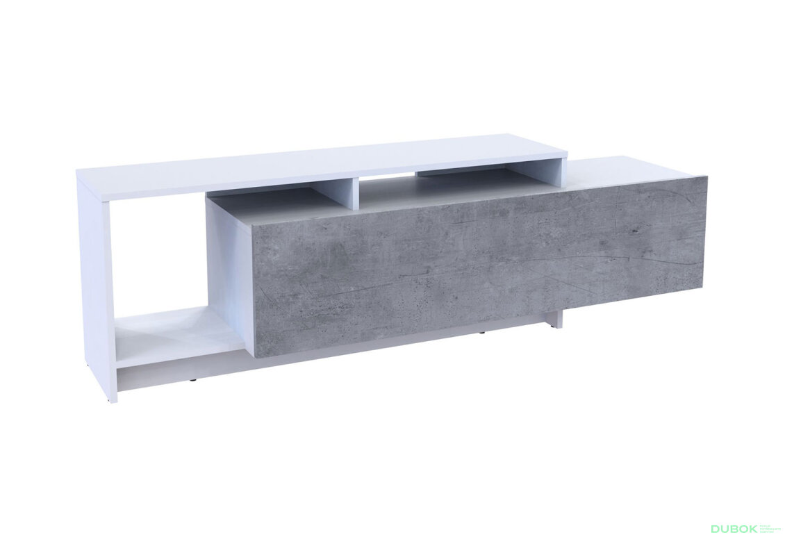 Obrázek 5 - TV stolek U2 bílý / beton dřevotříska 160x38x48