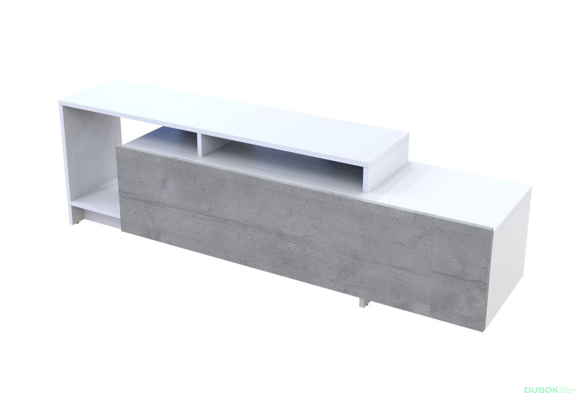 Obrázek 6 - TV stolek U2 bílý / beton dřevotříska 160x38x48