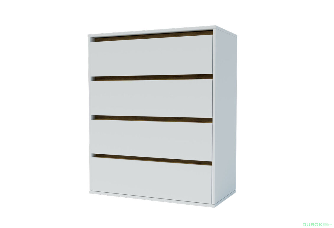 Komoda Idea K 1000/800/4š nymphaea alba / dub artisan