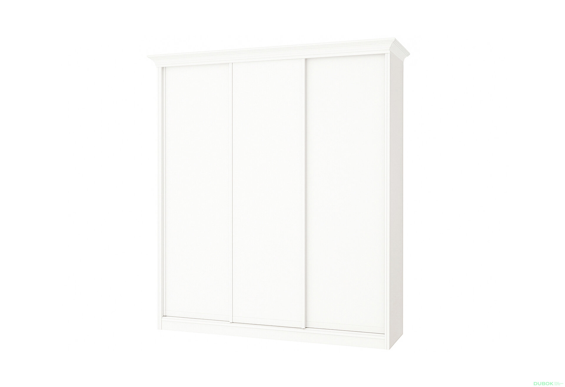 Obrázek 1 - Skříň Rim-Veneziano 3D 2,1 m bílá s římsou, fasádami DTD