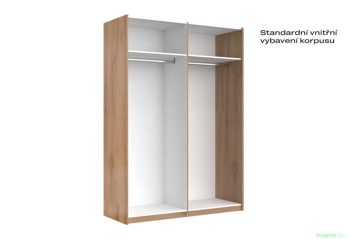 Obrázek 5 - Skříň s posuvnými dveřmi 1,5x2,1m (Dveře Mat Láva), série N Luna