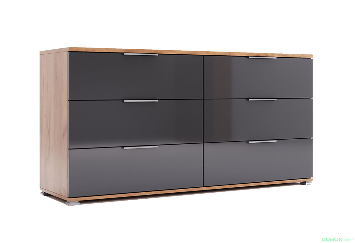 Obrázek 3 - Komoda 6 šu Lava / dub kraft Luna