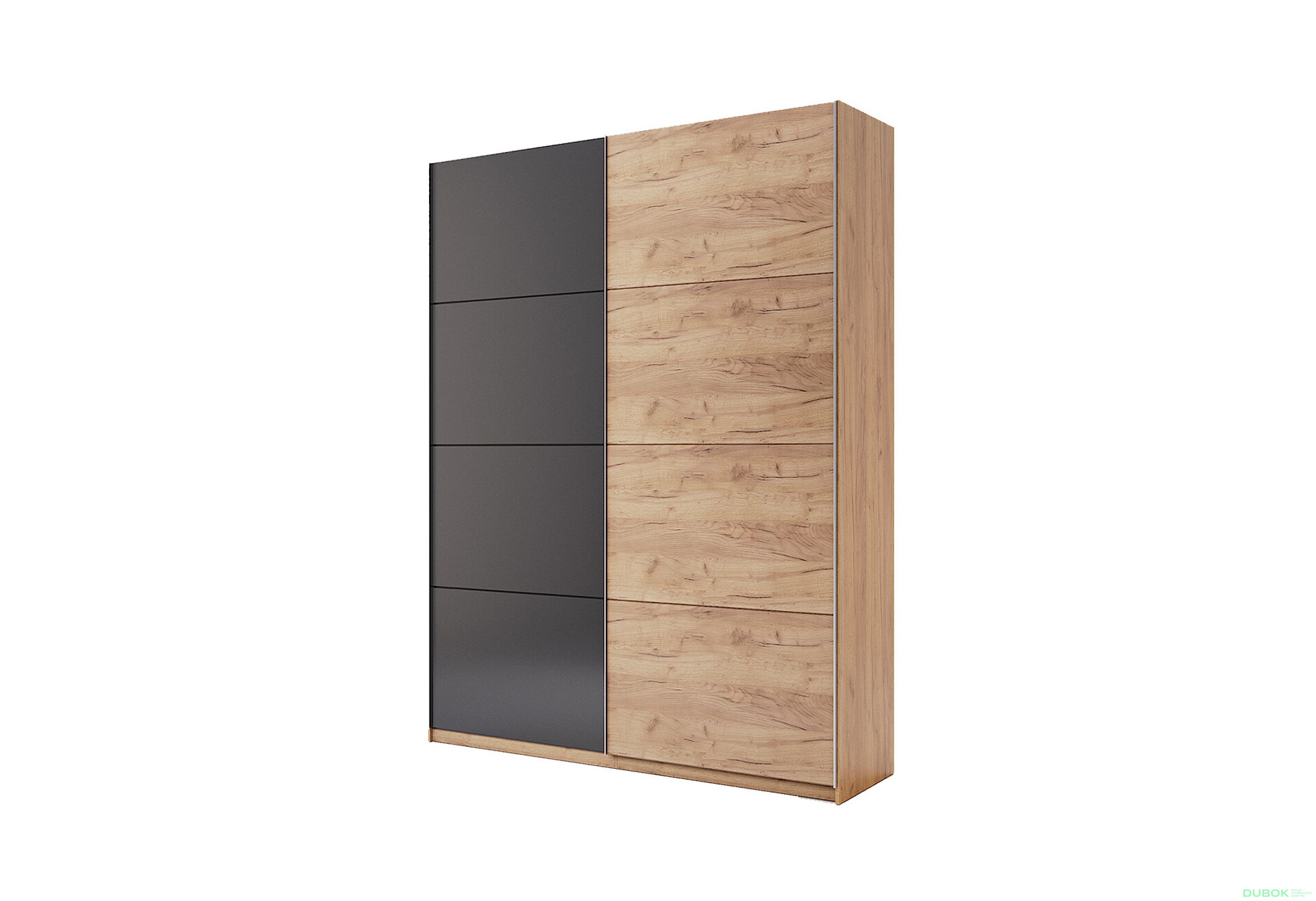 Obrázek 1 - Skříň s posuvnými dveřmi 1,5x2,4m (Dveře Dub Kraft/Mat Láva), série N Luna
