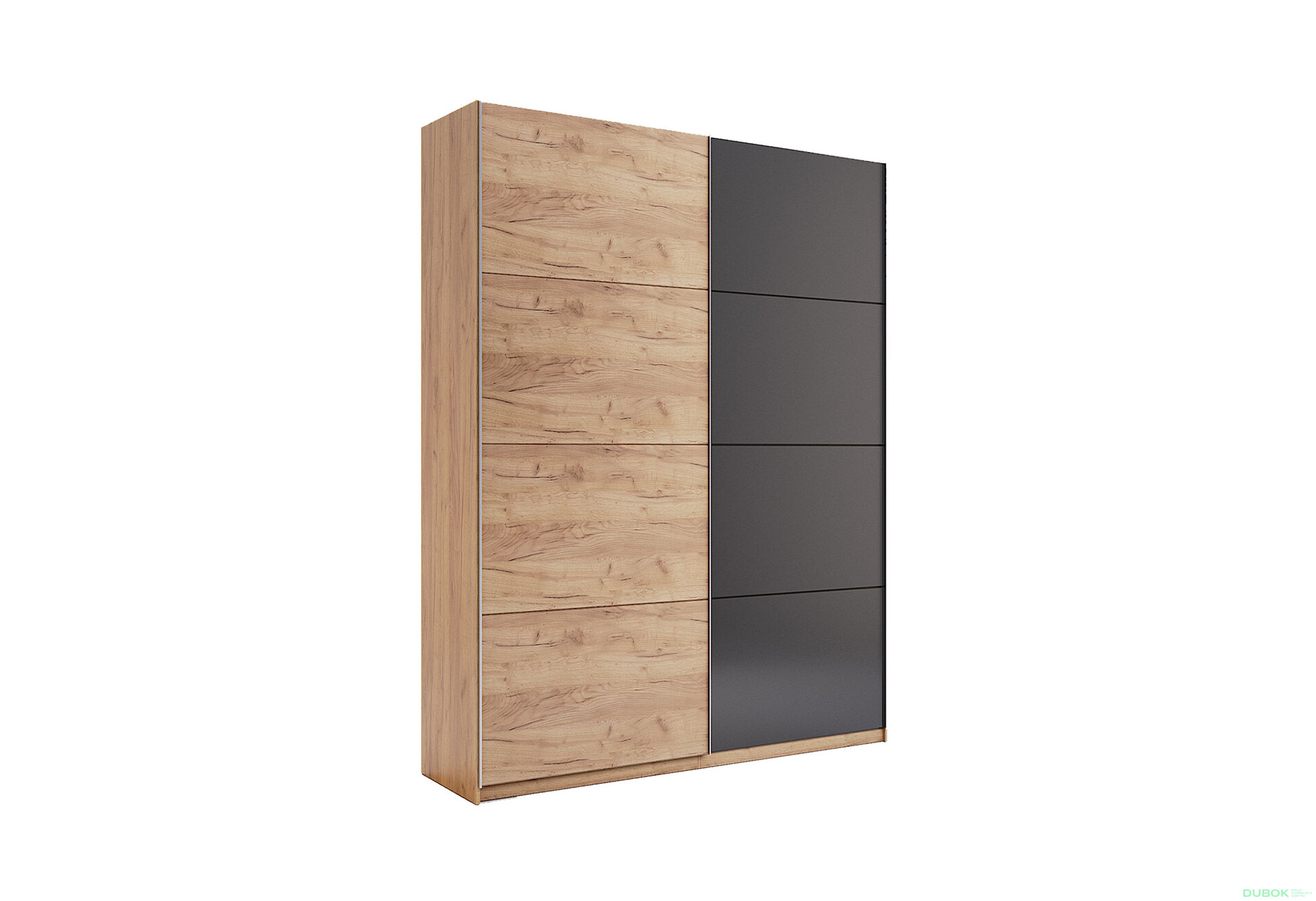 Obrázek 2 - Skříň s posuvnými dveřmi 1,5x2,4m (Dveře Dub Kraft/Mat Láva), série N Luna