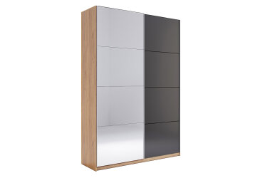 Skříň s posuvnými dveřmi 1,5x2,4m (Dveře Mat Láva/Zrcadlo), série N Luna