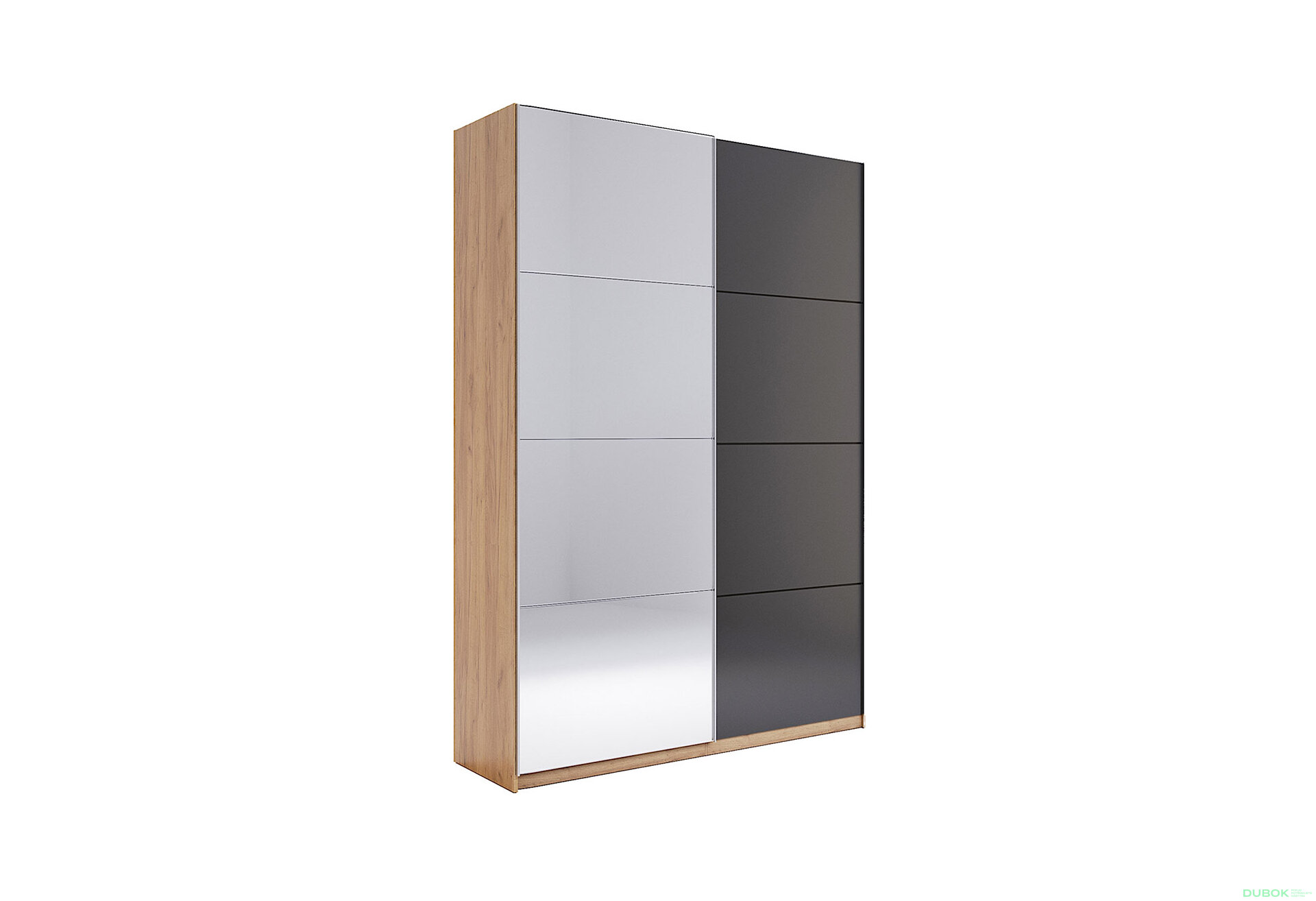 Obrázek 1 - Skříň s posuvnými dveřmi 1,5x2,4m (Dveře Mat Láva/Zrcadlo), série N Luna