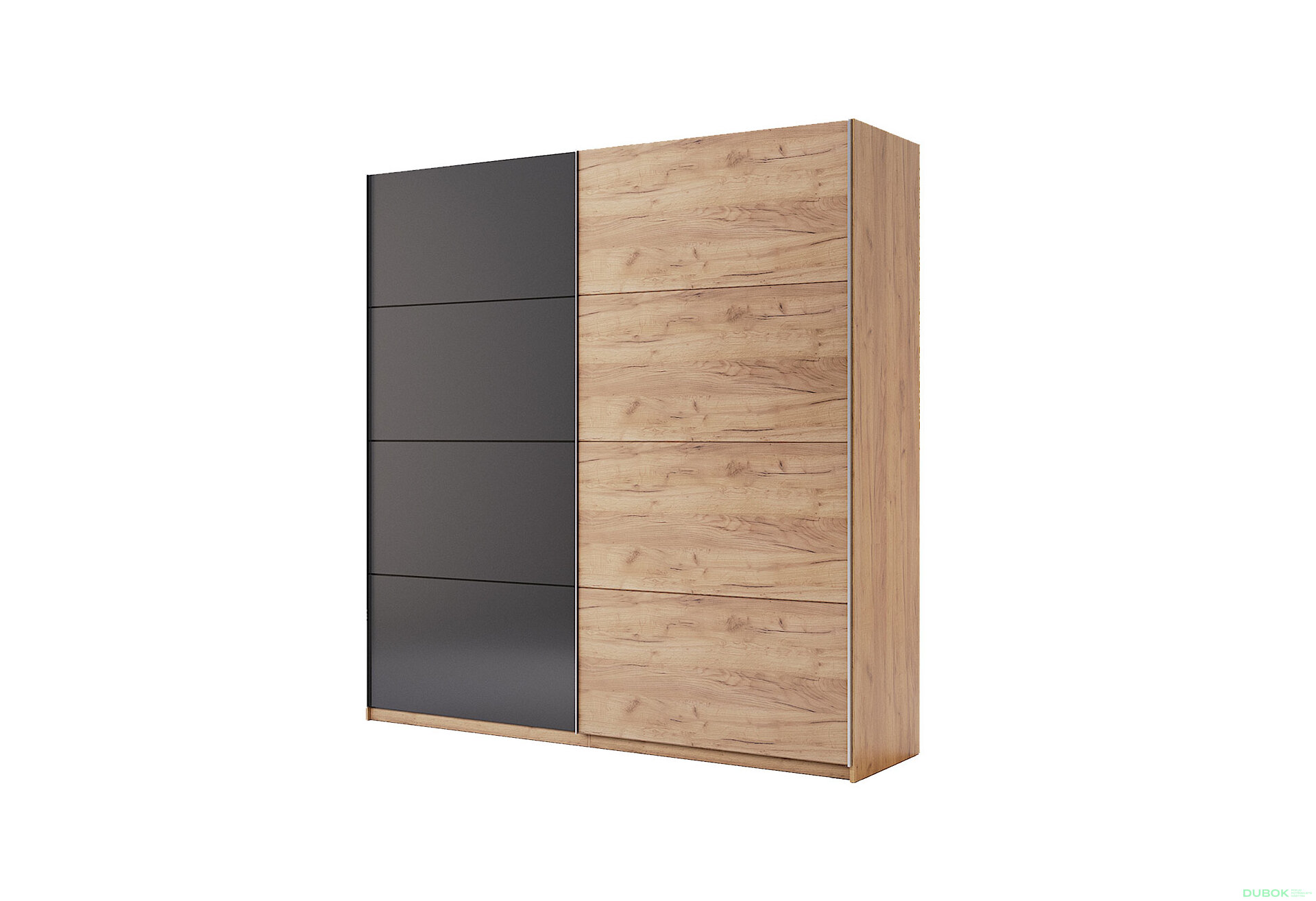 Obrázek 1 - Skříň s posuvnými dveřmi 2,0x2,1m (Dveře Dub Kraft/Mat Láva), série N Luna