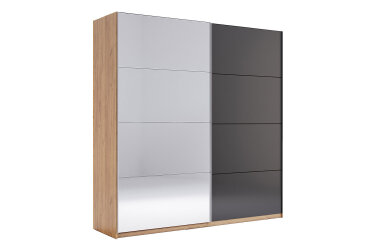 Skříň s posuvnými dveřmi 2,0x2,1m (Dveře Mat Láva/Zrcadlo), série N Luna