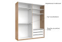 Obrázek 5 - Skříň s posuvnými dveřmi 2.0x2.4m (Dveře Dub Kraft/Mat Láva), série N Luna