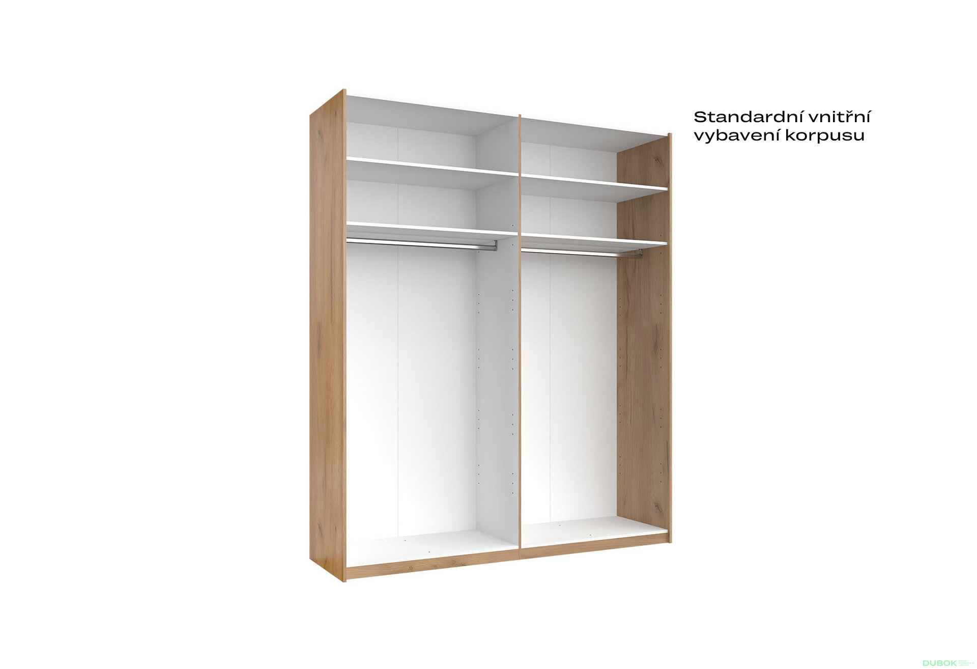 Obrázek 2 - Skříň s posuvnými dveřmi 2.0x2.4m (Dveře Dub Kraft/Mat Láva), série N Luna