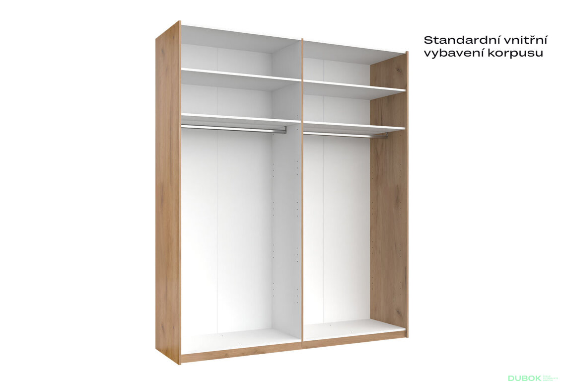 Obrázek 2 - Skříň s posuvnými dveřmi 2.0x2.4m (Dveře Mat Láva/Zrcadlo), série N Luna