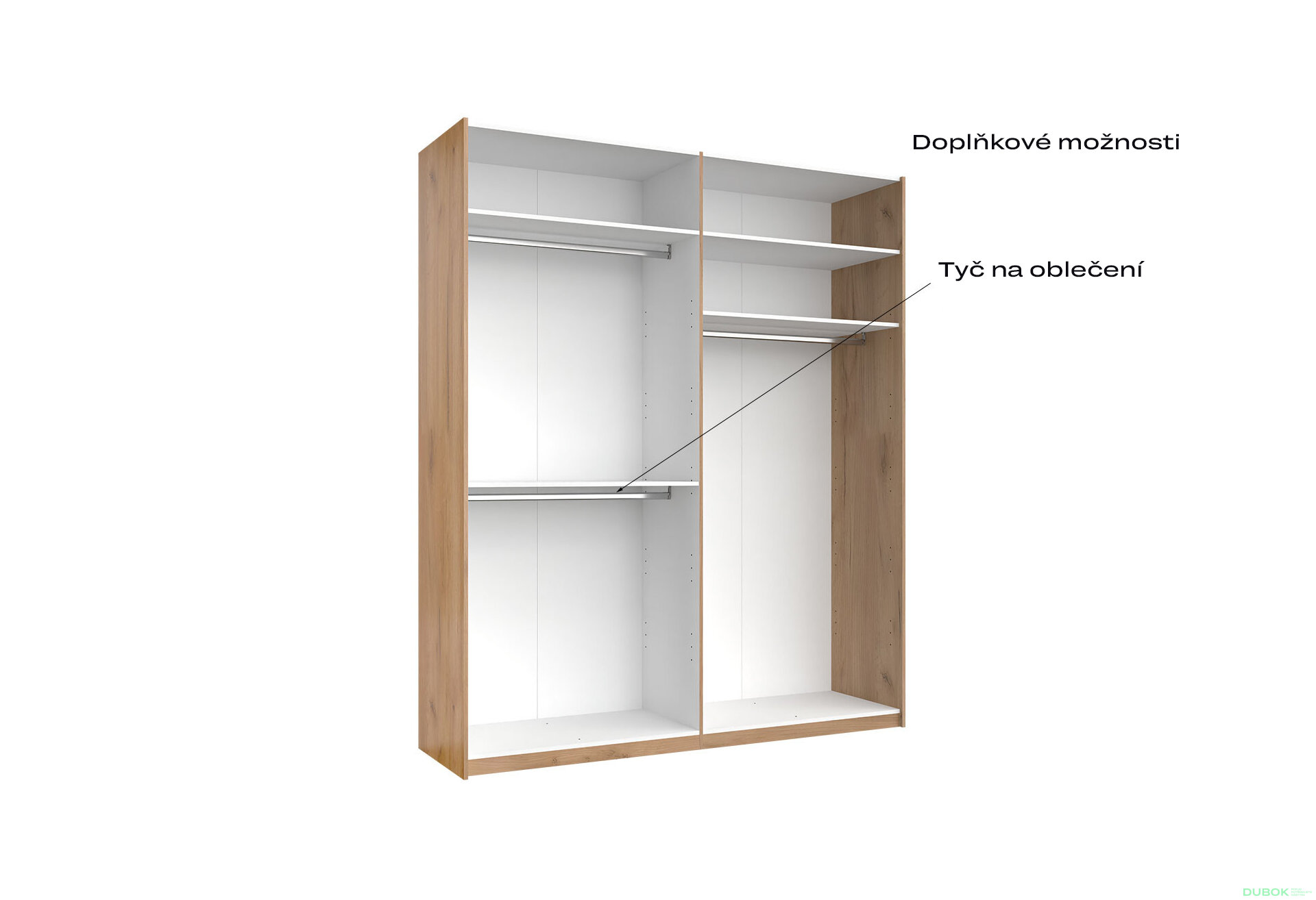 Obrázek 7 - Skříň s posuvnými dveřmi 2.0x2.4m (Dveře Mat Láva/Zrcadlo), série N Luna