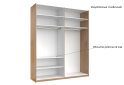 Obrázek 9 - Skříň s posuvnými dveřmi 2.0x2.4m (Dveře Mat Láva/Zrcadlo), série N Luna