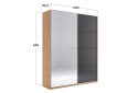 Obrázek 3 - Skříň s posuvnými dveřmi 2.0x2.4m (Dveře Mat Láva/Zrcadlo), série N Luna