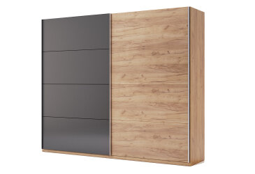 Skříň s posuvnými dveřmi 2,5x2,1m (Dveře Dub Kraft/Mat Láva), série N Luna