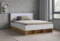 Obrázek 2 - Postel Junior 1,4×2,0 s šuplíky, dub kraft / bílá Asti