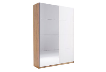 Skříň s posuvnými dveřmi 1.5x2.4m (Dveře Lesklé Bílé/Zrcadlo) série N Asti