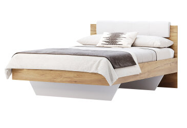 Postel 160x200 měkké čelo dub craft / bílý Asti