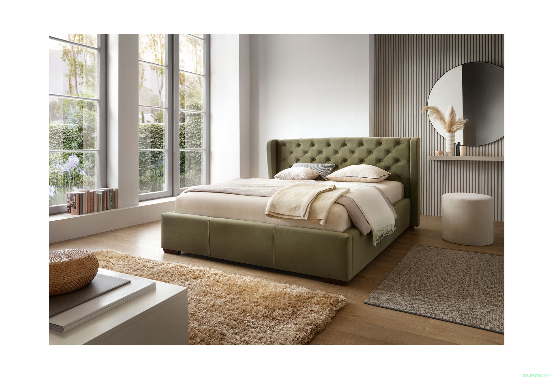 Obrázek 3 - Postel Preston 160x200 Matt Velvet 38 Davis, podhlavník 106, C4 Ořech