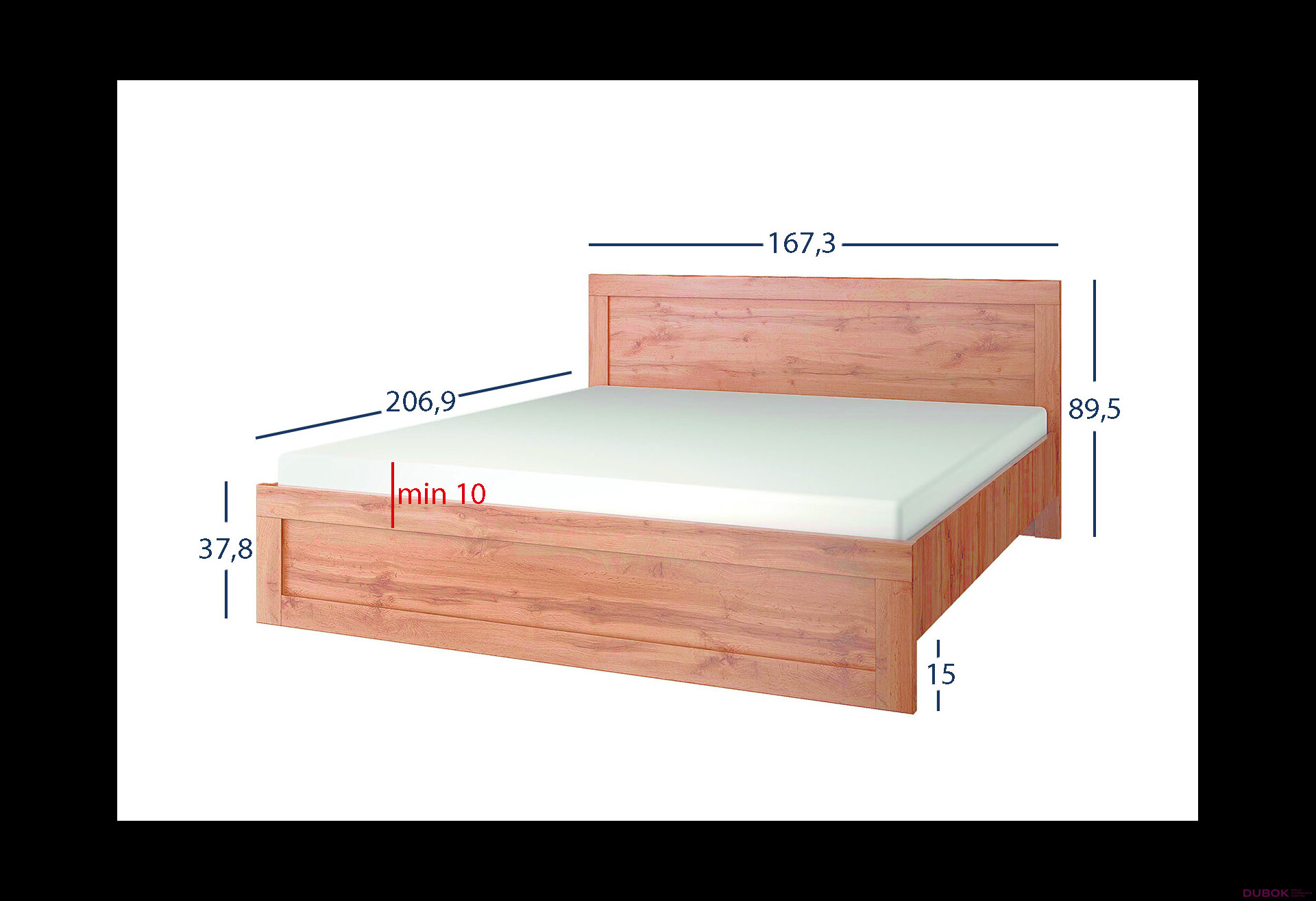 Obrázek 9 - Postel 160x200 s roštem dub wotan Mortiz