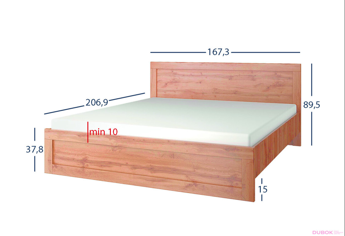 Obrázek 9 - Postel 160x200 s roštem dub wotan Mortiz