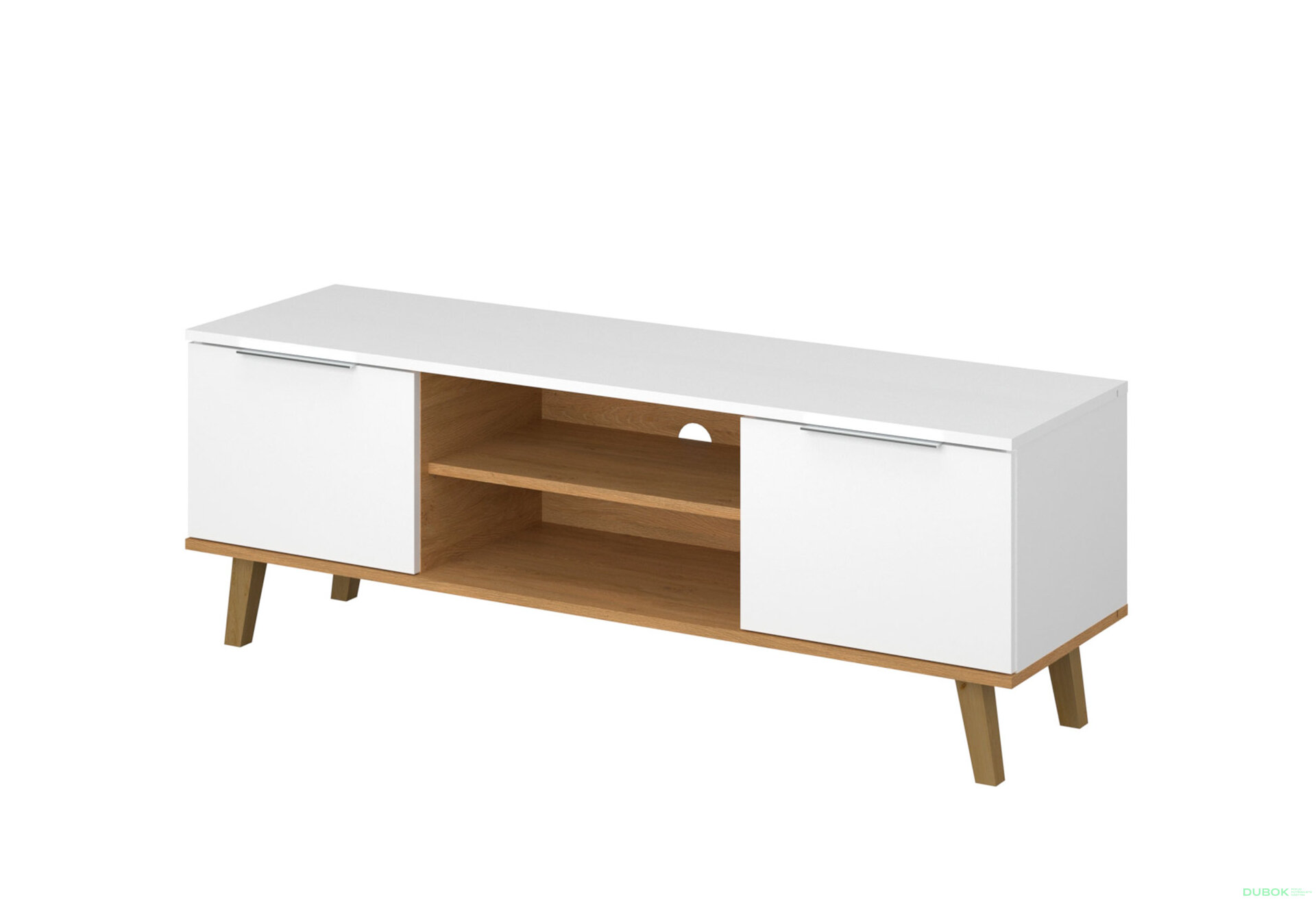 Obrázek 1 - TV stolek 2d/140 bílý / dub kamenný Neptun