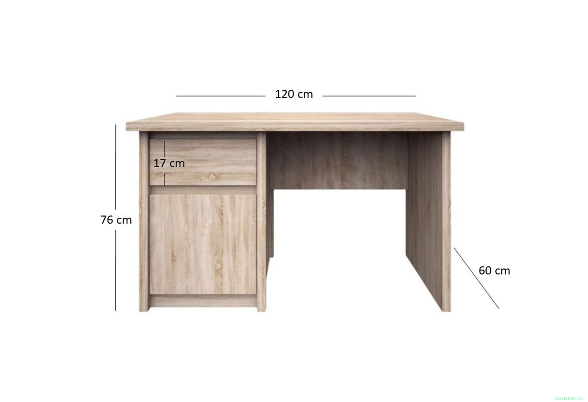 Obrázek 2 - Psací stůl s dvířky a zásuvkou Norton 120 cm Dub Sonoma