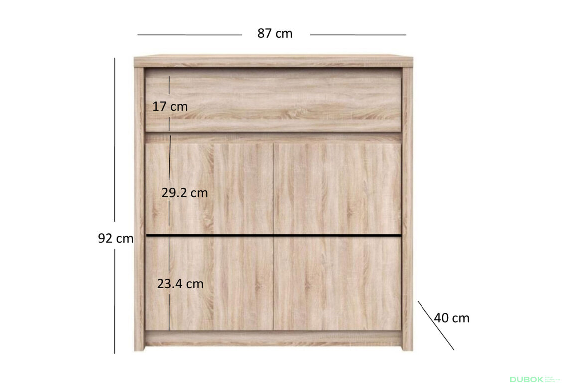 Obrázek 5 - Komoda s dvířky a zásuvkou Norton 87 cm Dub Sonoma