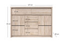 Obrázek 6 - Komoda s dvířky a 5 zásuvkami Norton 127 cm Dub Sonoma