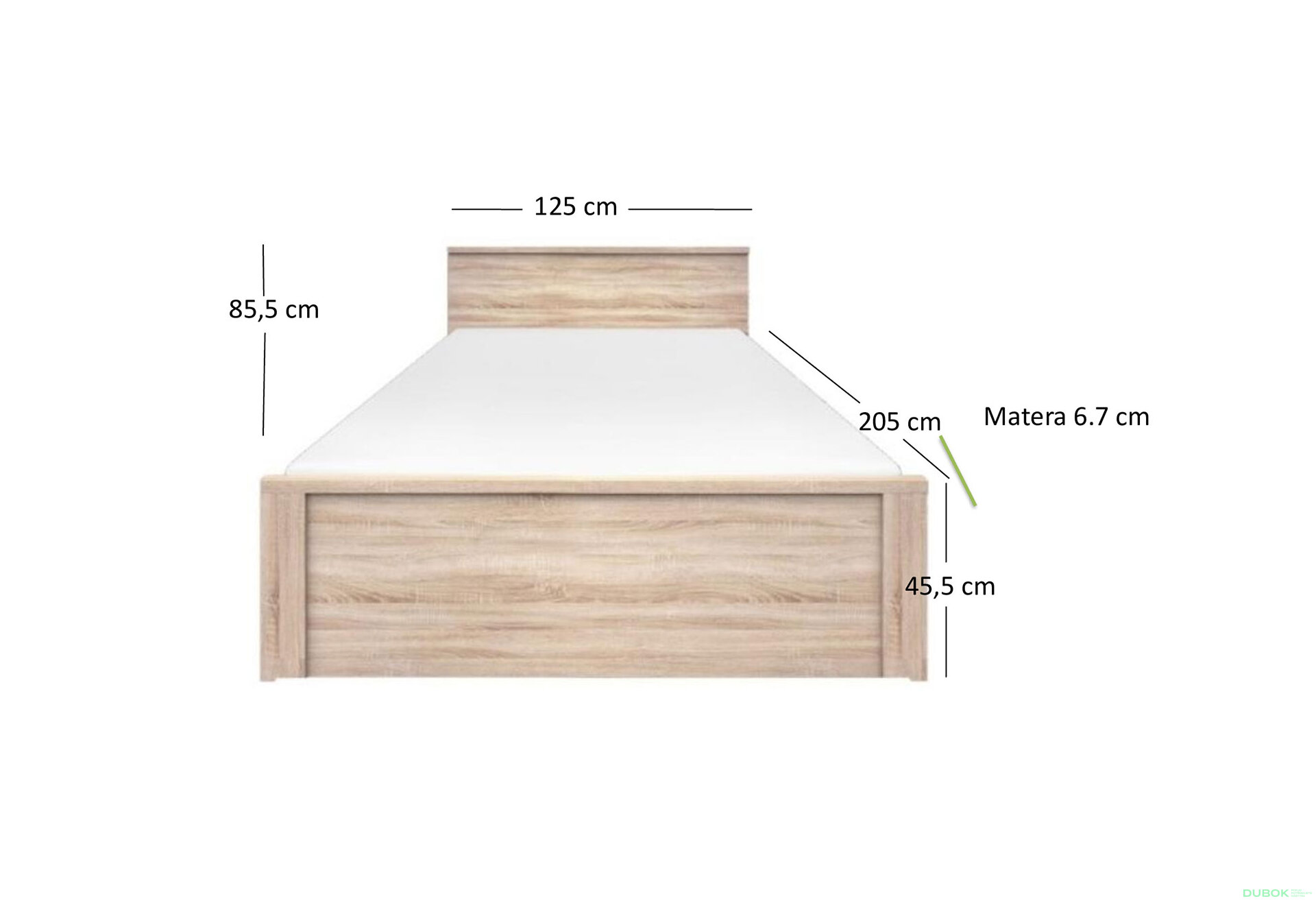 Obrázek 3 - Postel 120x200 dub sonoma Norton
