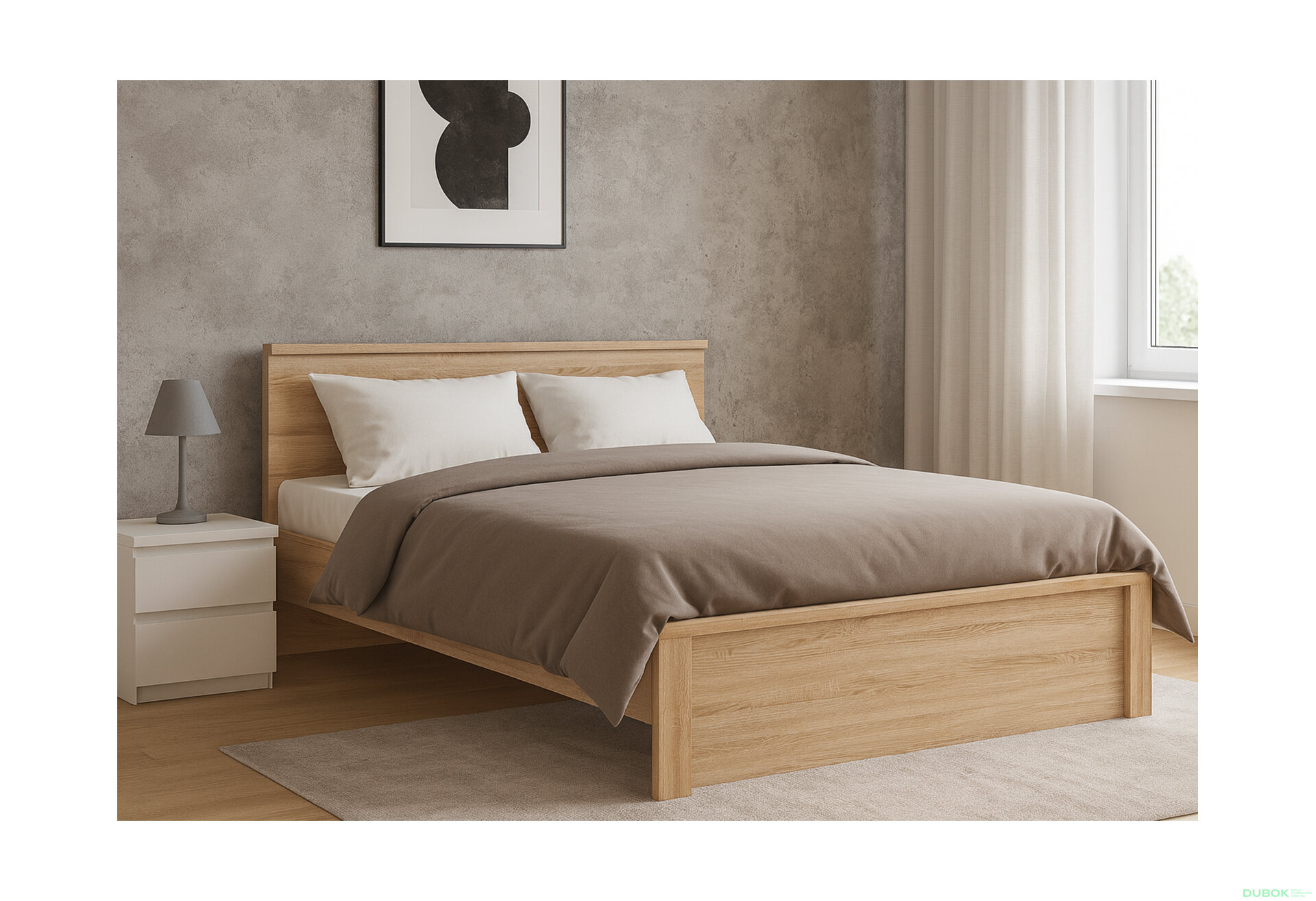 Obrázek 2 - Postel 140x200 dub sonoma Norton