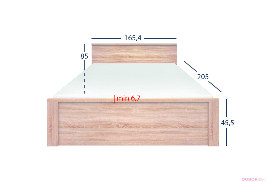 Obrázek 3 - Postel 160x200 dub sonoma Norton