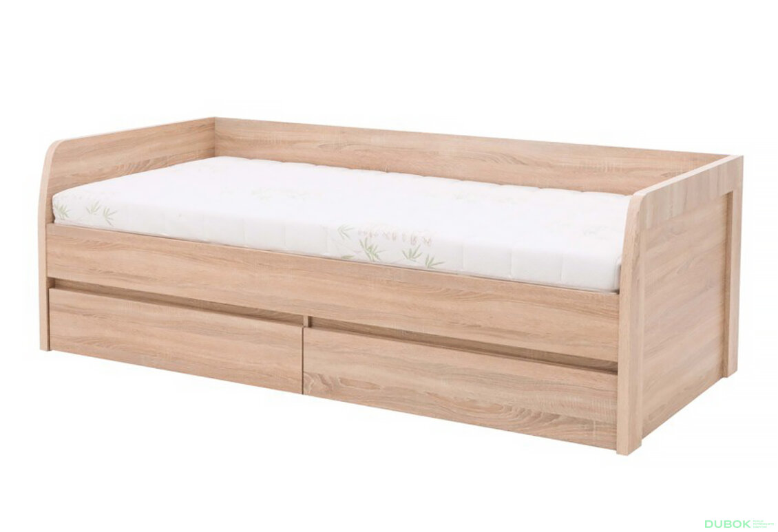 Postel 2s/90x200 s roštem dub sonoma Norton