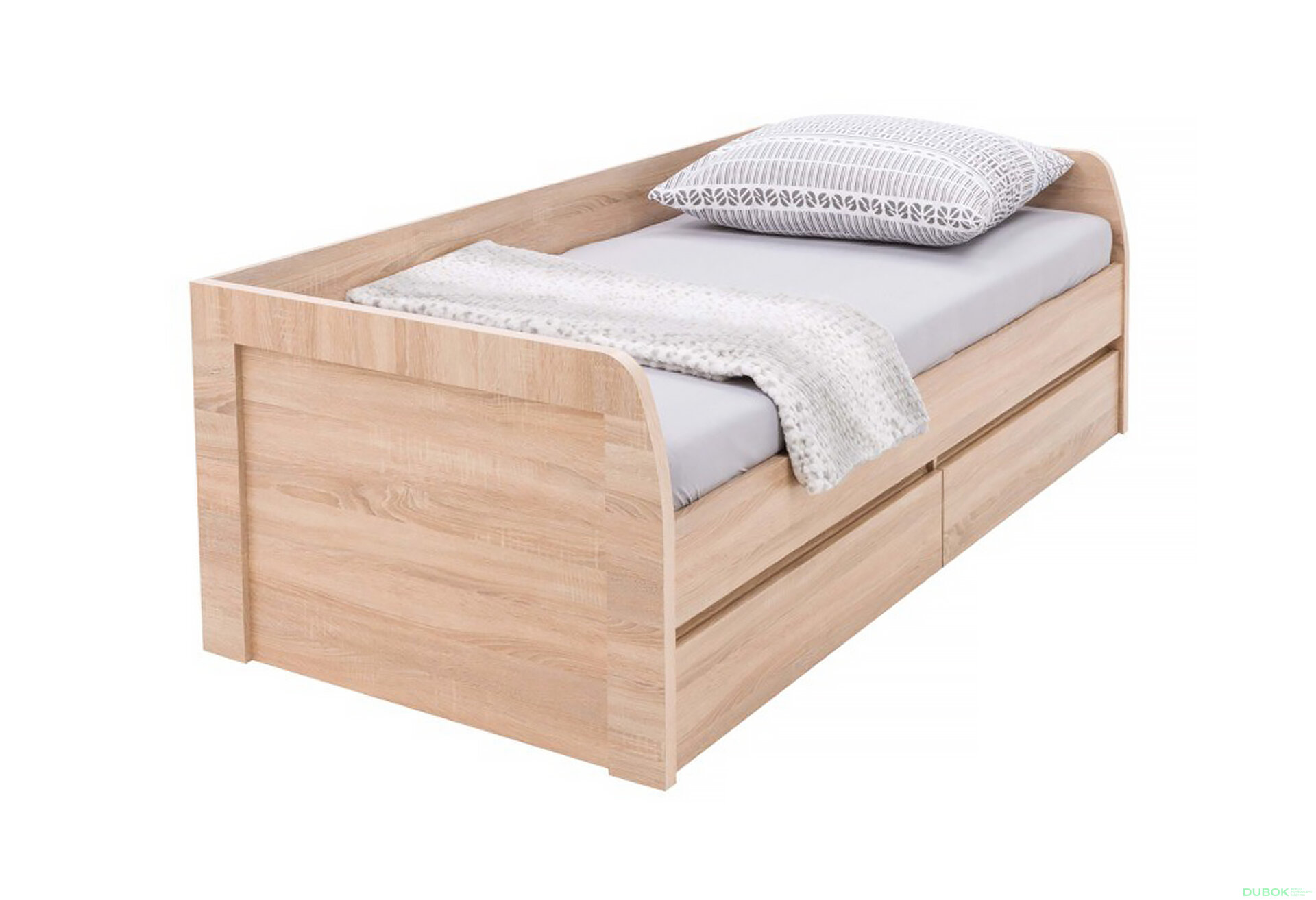 Obrázek 4 - Postel 2s/90x200 s roštem dub sonoma Norton