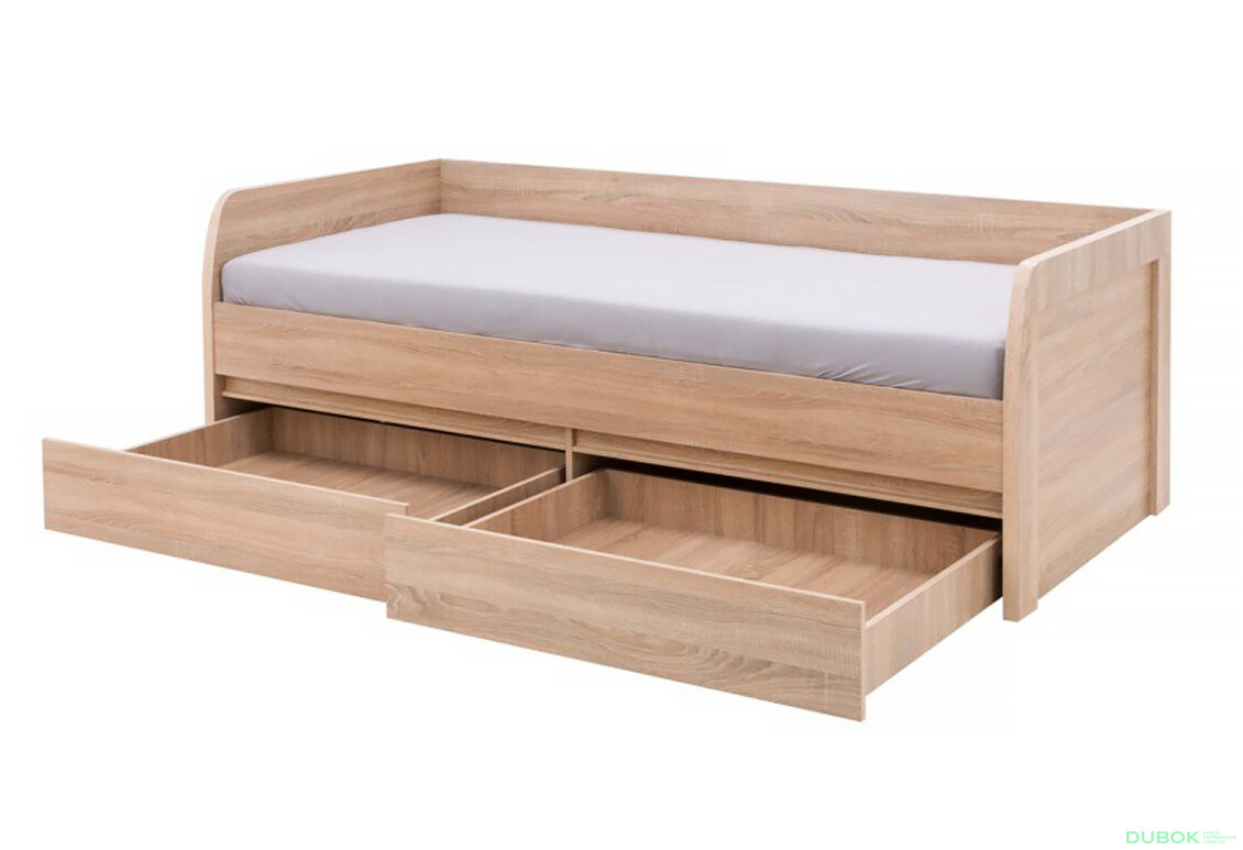 Obrázek 5 - Postel 2s/90x200 s roštem dub sonoma Norton