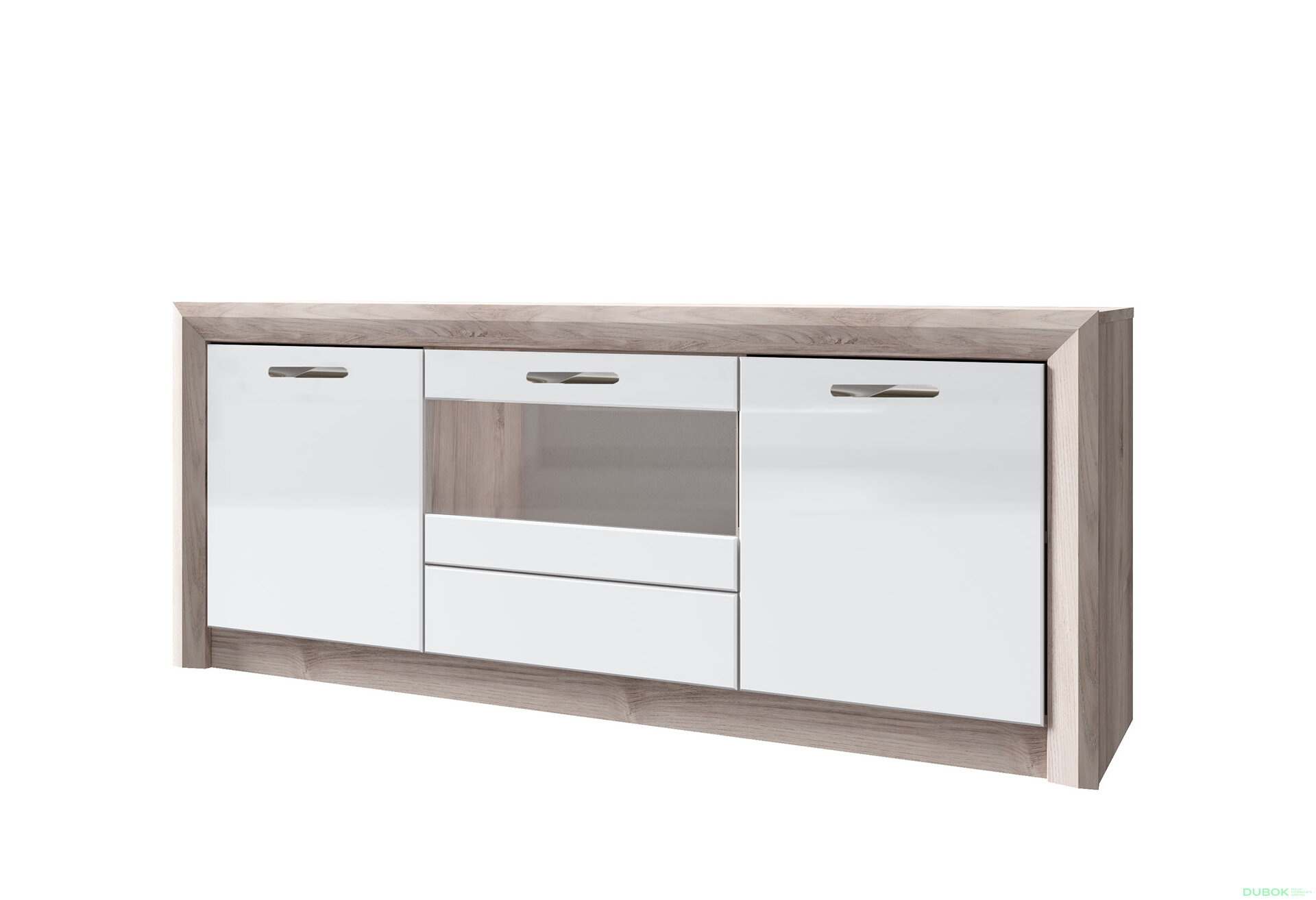 Obrázek 1 - TV stolek 2d1w1s kaštan nairobi / bílý lesk