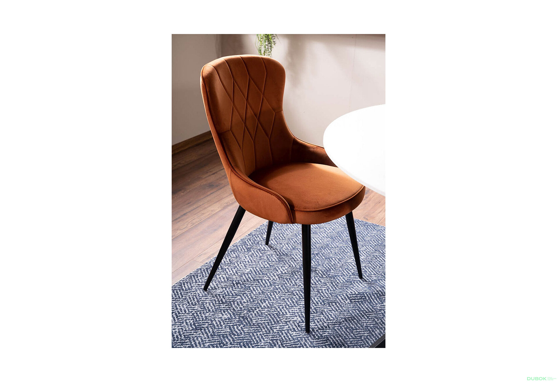 Obrázek 5 - Židle Lotus Velvet skořice Bluvel 4215, kov černá matná